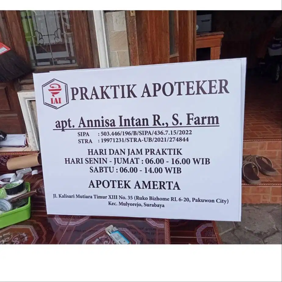 papan nama apotek free pemasangan