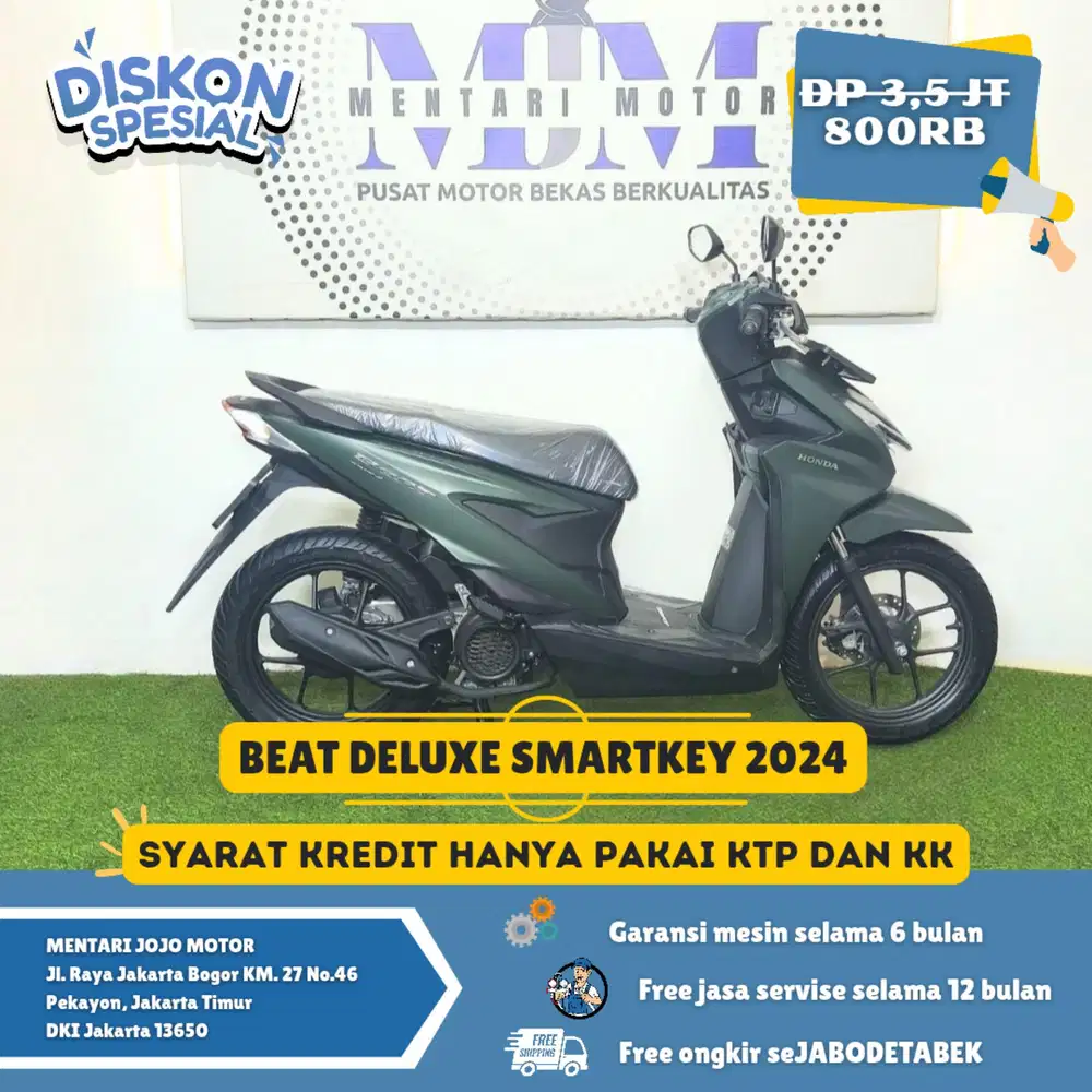 BEAT DELUXE SMARTKEY 2024 DP 800RIBU!! MENTARI JOJO MOTOR