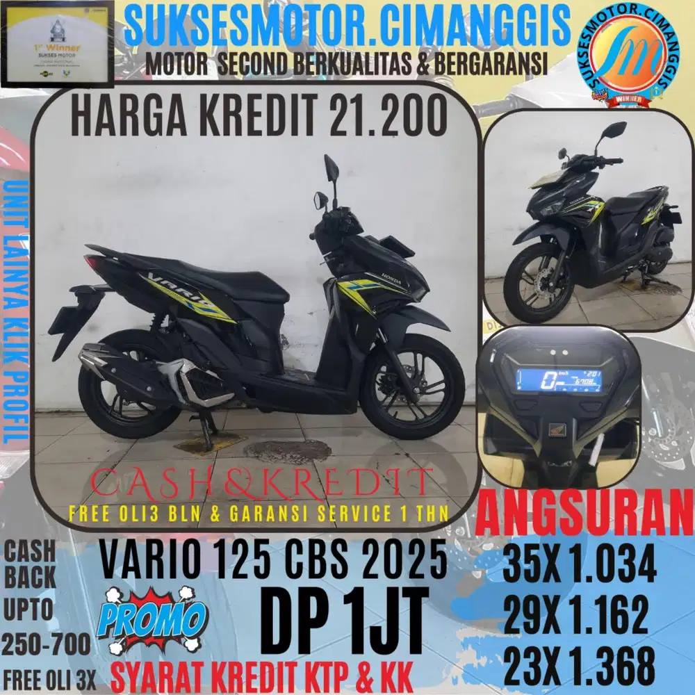 DP 1 JT TERMURAH VARIO 125 CBS TERMURAH CASHBACK UPTO 700RBU FREEOLI3X