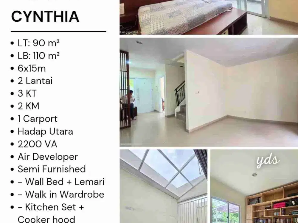 JUAL RUMAH CLUSTER CYNTHIA SUMMARECON BANDUNG