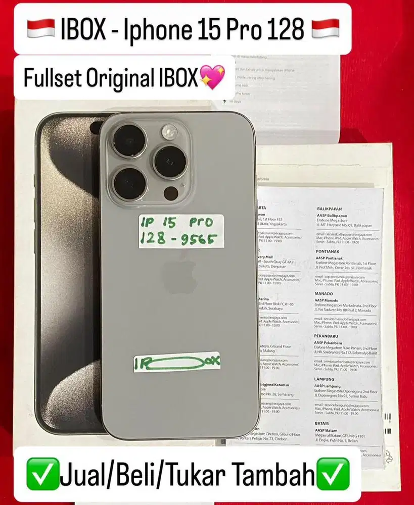 Iphone 15 pro 128 Gb Natural Titanium Ibox Fullset original