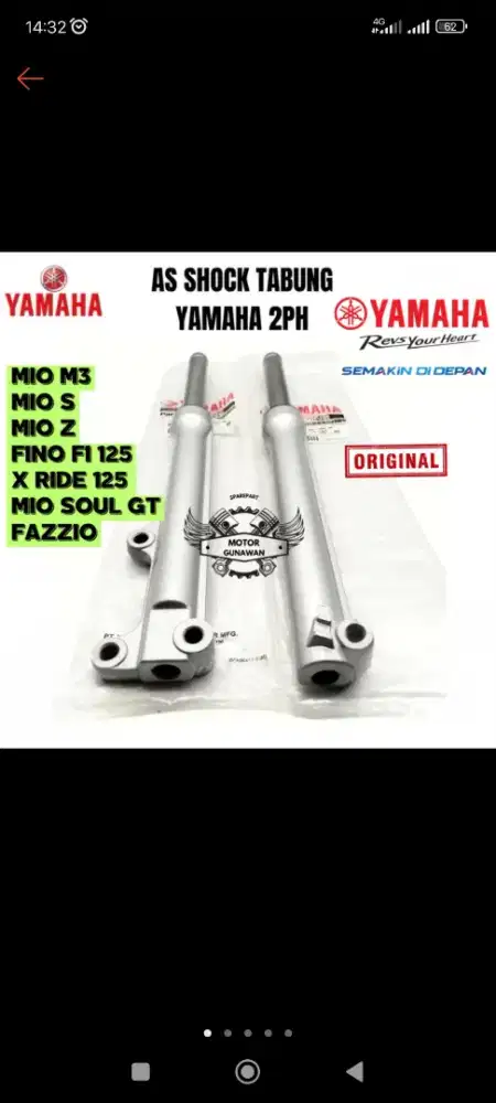 SHOCK DEPAN YAMAHA MIO M3 FINO AEROX SOUL GT