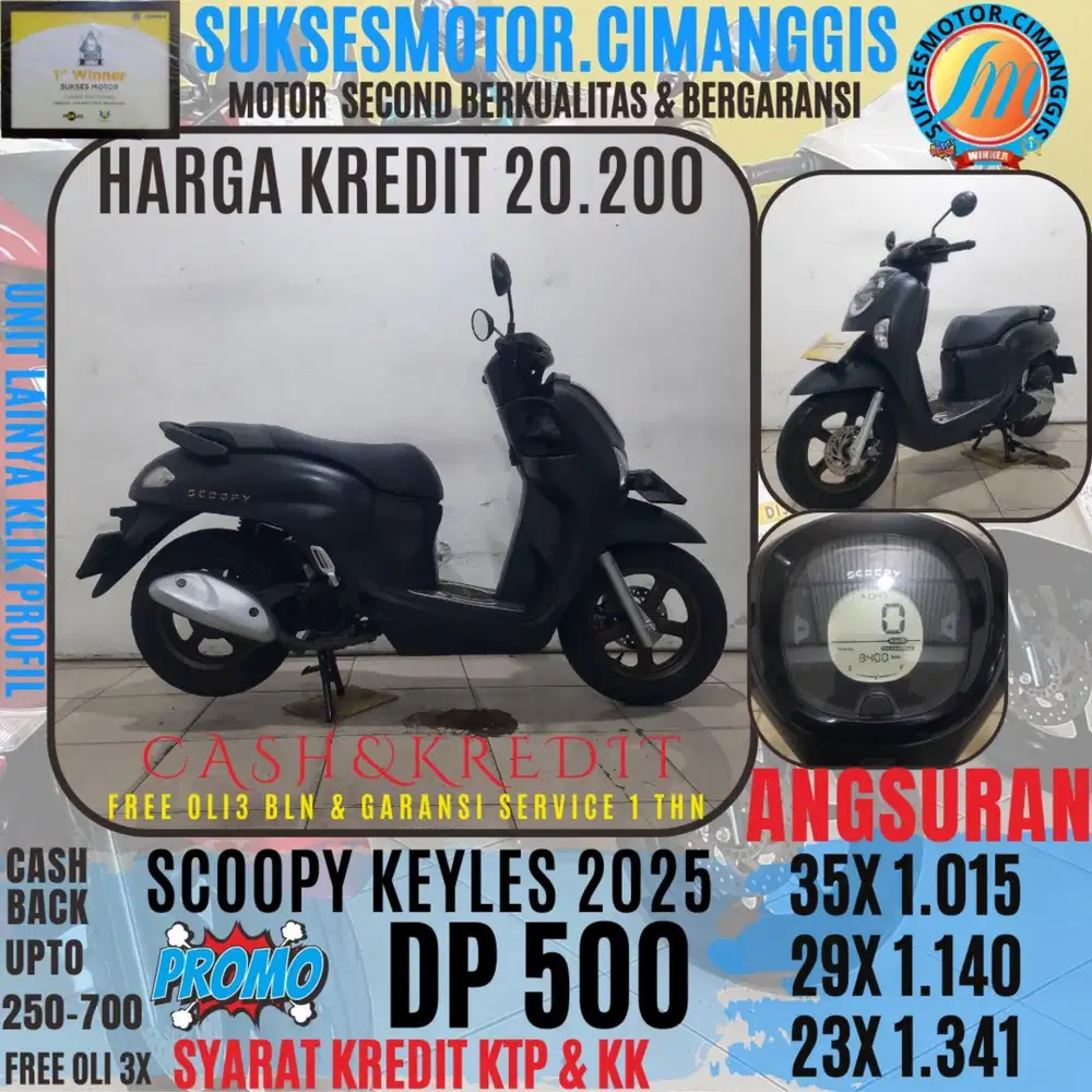 DP 500 SCOOPY KEYLES TERMURAH CASHBACK UPTO 700RB FREE OLI3X