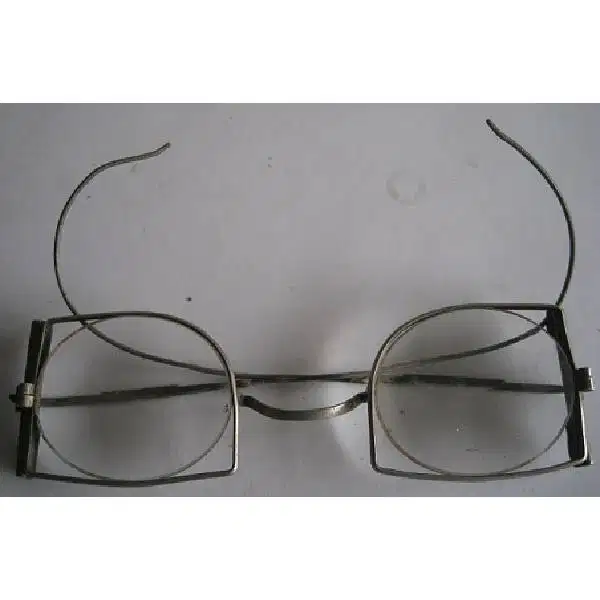 Era kolonial Vintage kacamata bulat kotak Nickel lapis perak