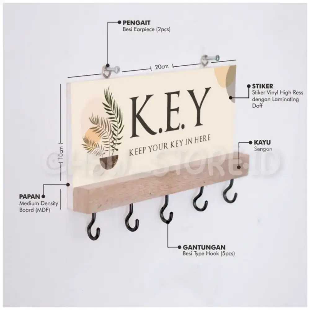 Tempat Gantungan Kunci Cantik Dekorasi Kayu