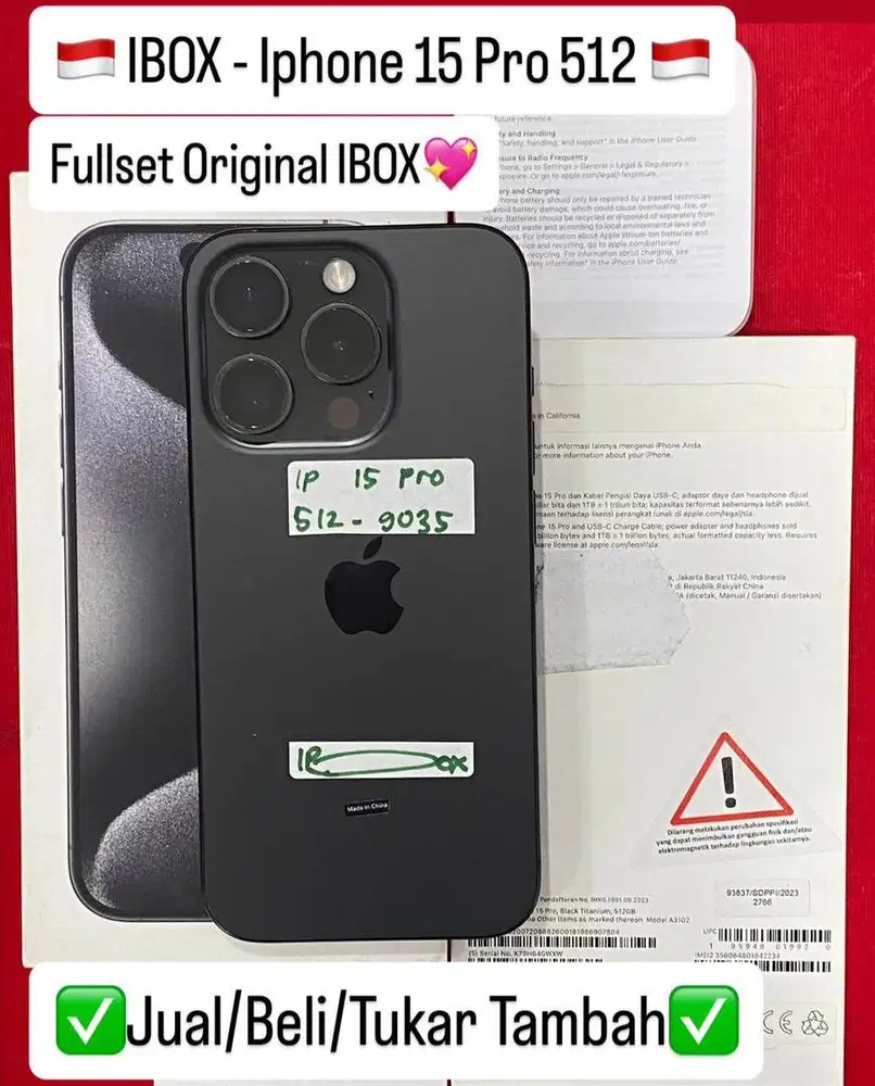 Iphone 15 Pro 512 Gb Black Titanium Ibox Fullset Original