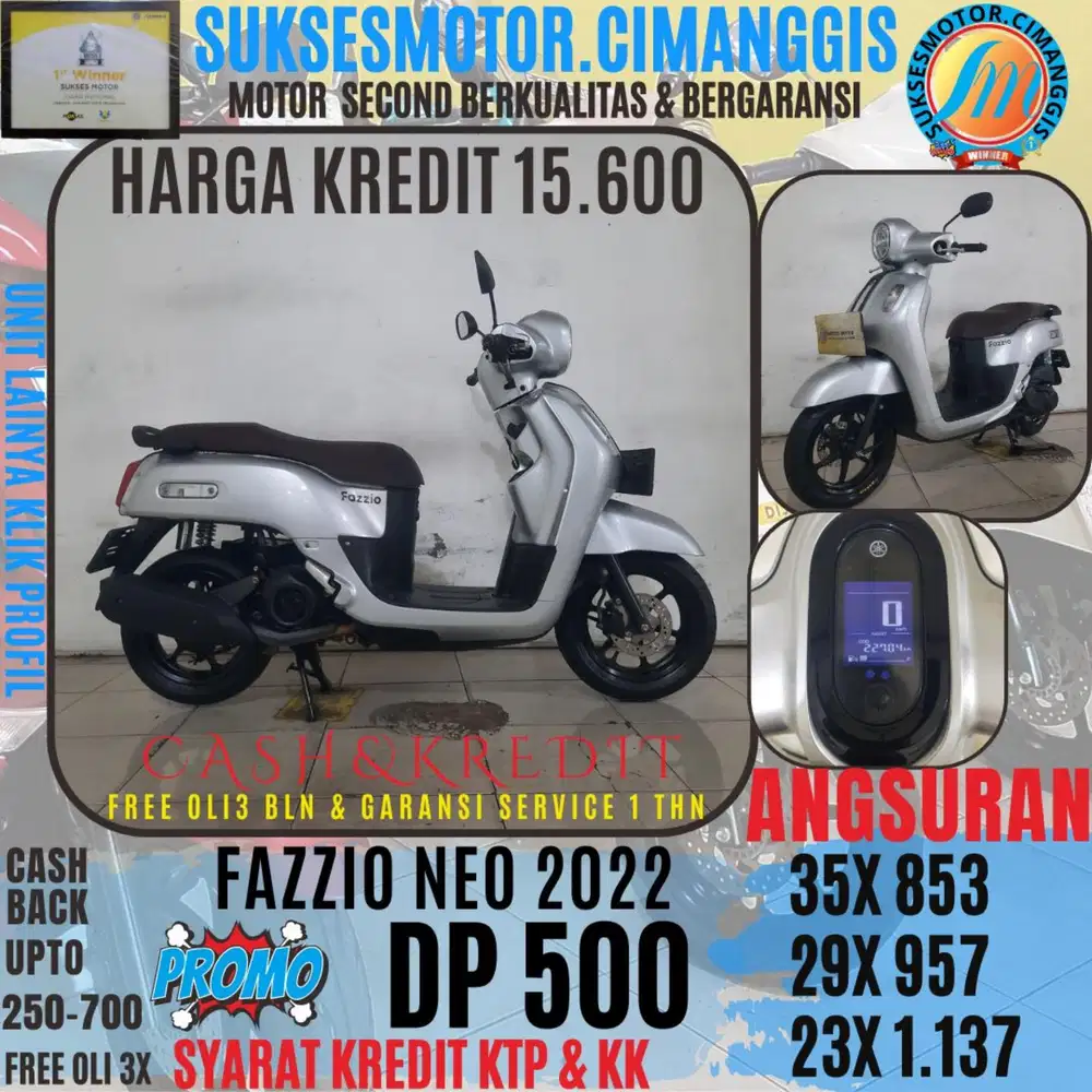 DP 500 TERMURAH FAZZIO CASHBACK UPTO 700RBU FREE OLI3X