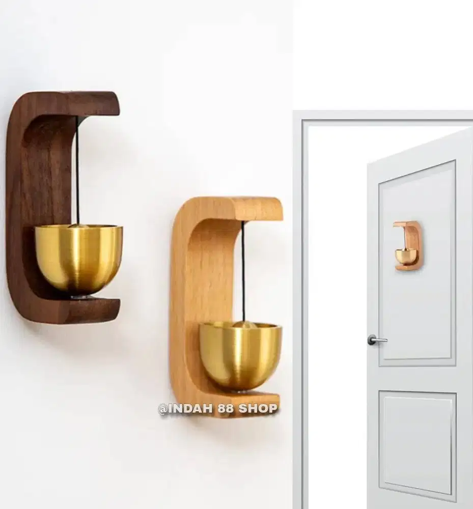 Bel Pintu / Lonceng Kayu Magnet / Bel Lonceng Pintu Kuningan