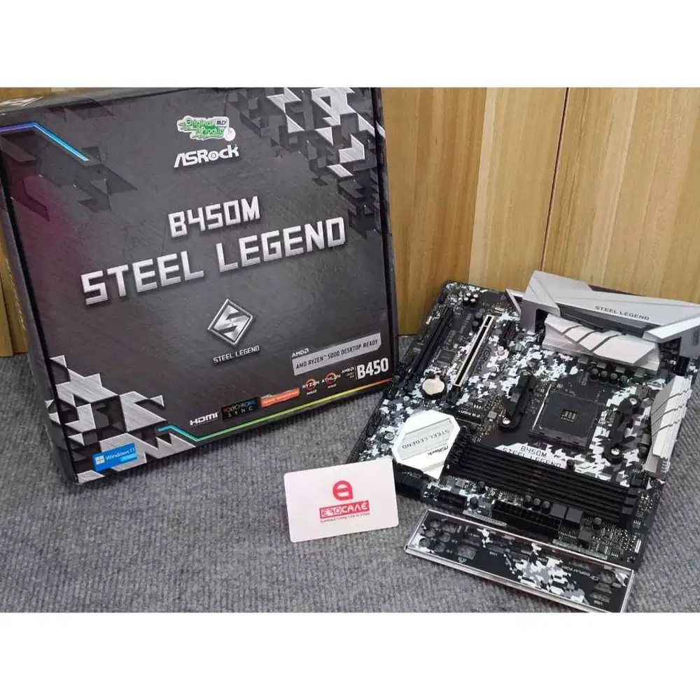 Mobo AMD B450 AM4 ASRock B450M Steel Legend support Ryzen 5000