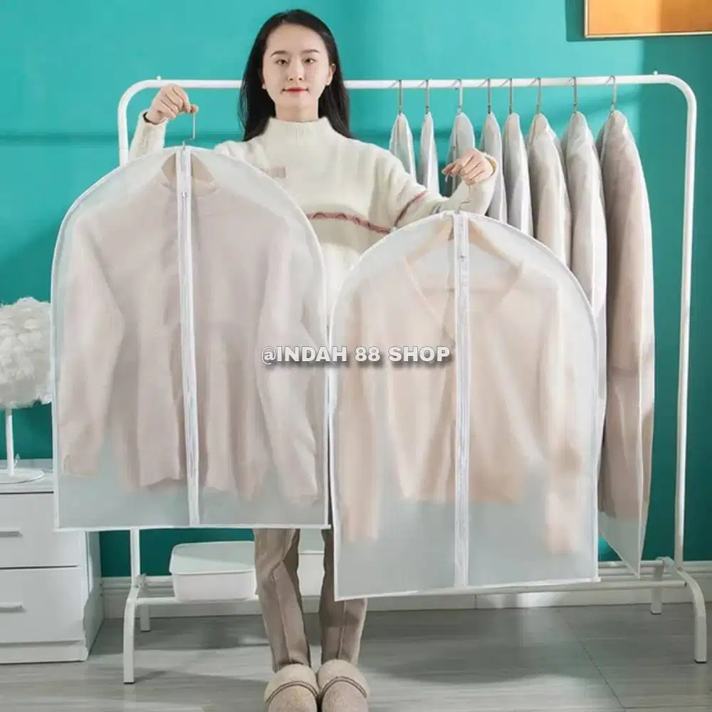 Cover Baju Resleting Anti Debu / Penutup Pelindung Pakaian Jas Gaun Ga