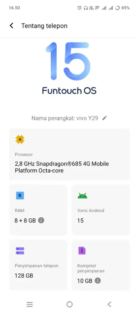 Vivo y29 ram 8+8 / 128