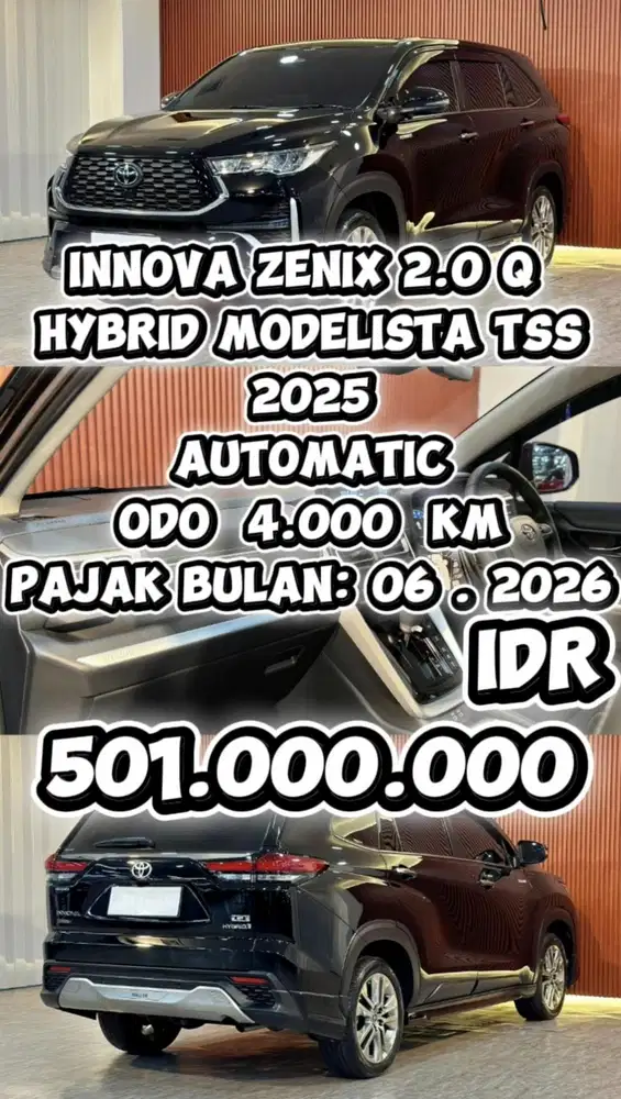 [ ODO 4.000 KM ] INNOVA ZENIX Q HYBRID MODELISTA TSS AT 2025