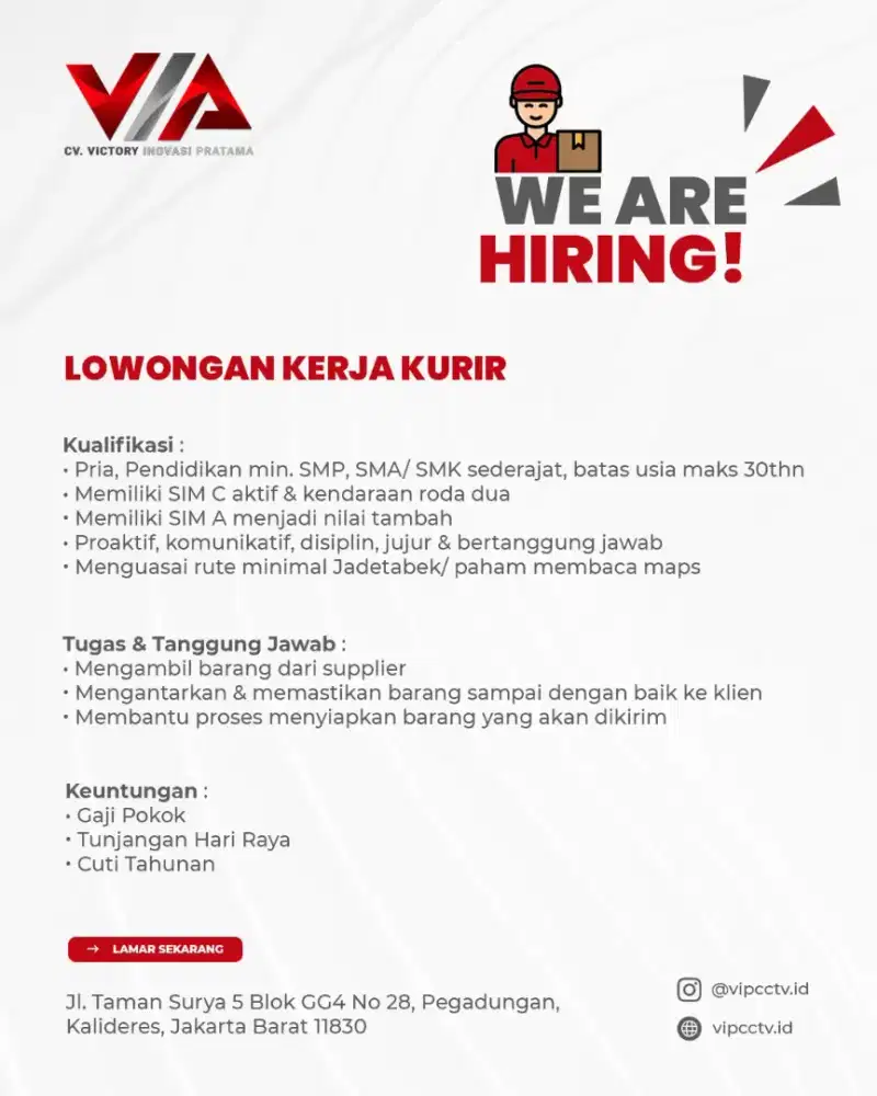 LOWONGAN KERJA - KURIR PENGIRIMAN