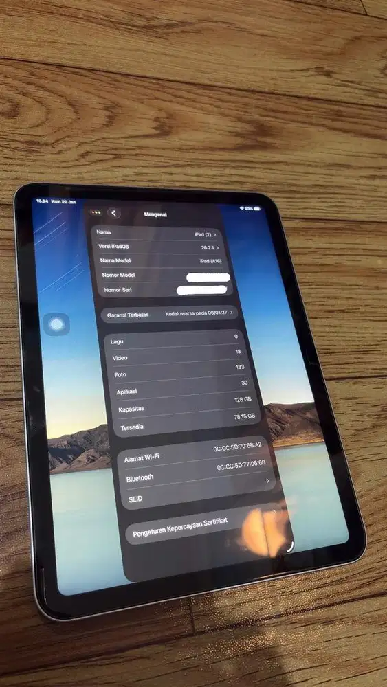 Ipad gen 11 (a16) baru 1 bulan garansi on erajaya