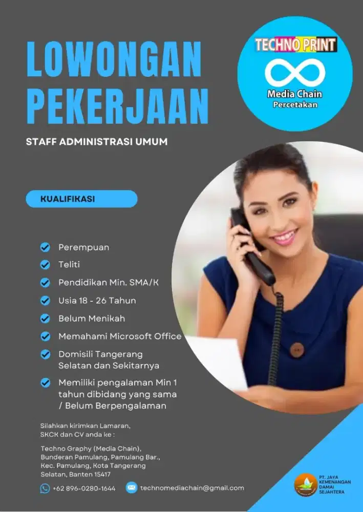 Dibutuhkan Segera Staff Administrasi Umum