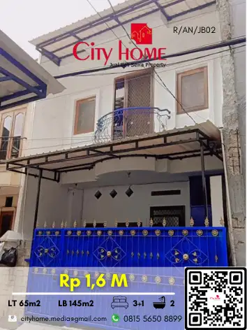 Murah!! Rumah 2.5 lantai Luas 145m2 di Tanjung Duren