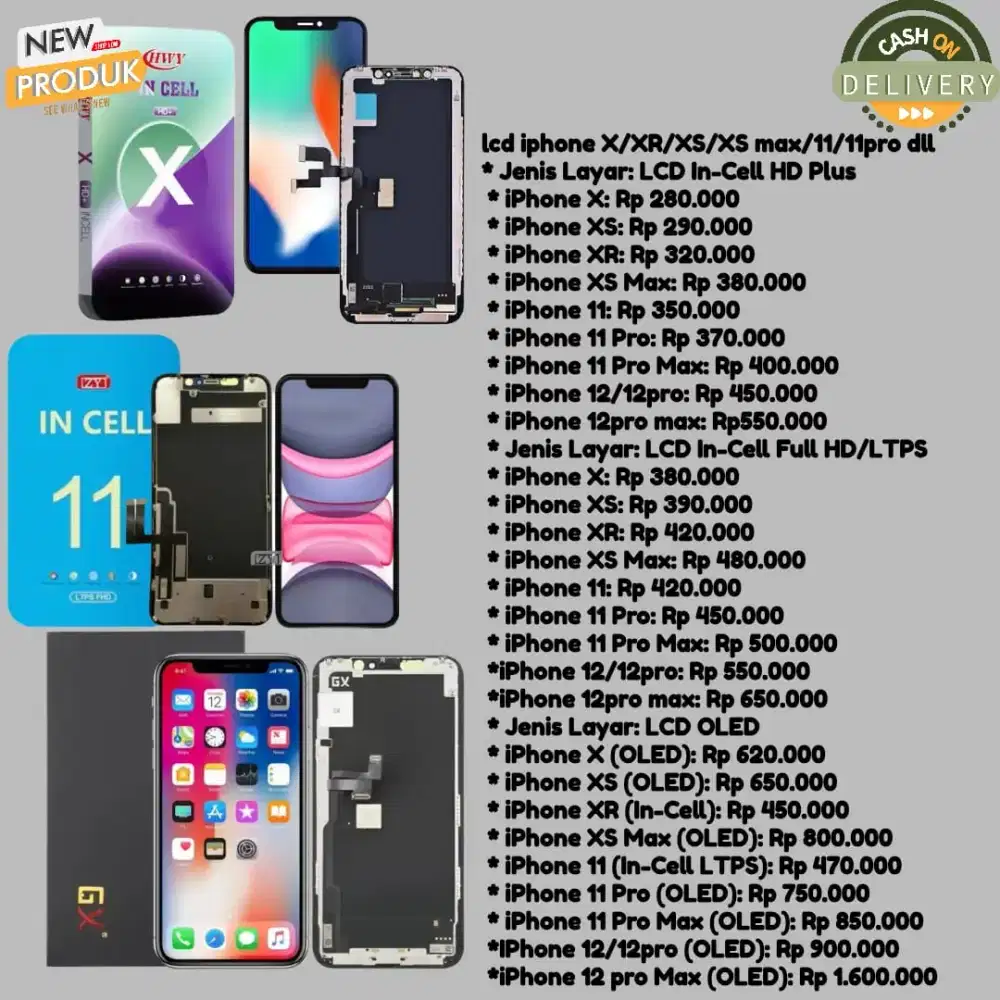 lcd iphone new free pasang dan home service