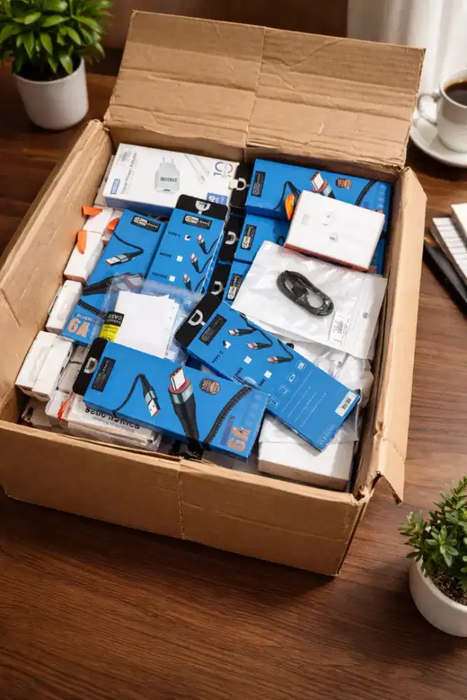 Di obral Charger, Kabel data, Headset satu set murah banget