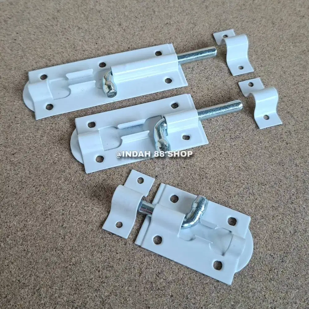 Grendel Double Plat Putih / Gerendel Slot Pintu