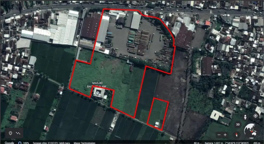 Jual tanah luas karanglo malang