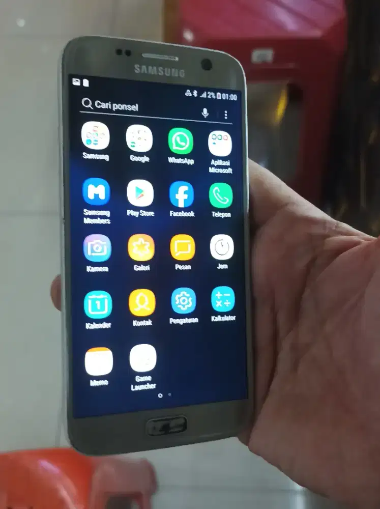 Samsung S7 flat ram 4 NFC on kondisi normal mulus