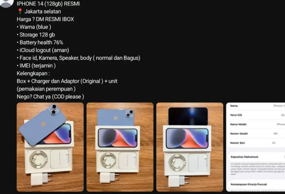 IPHONE 14 (128 GB) RESMI