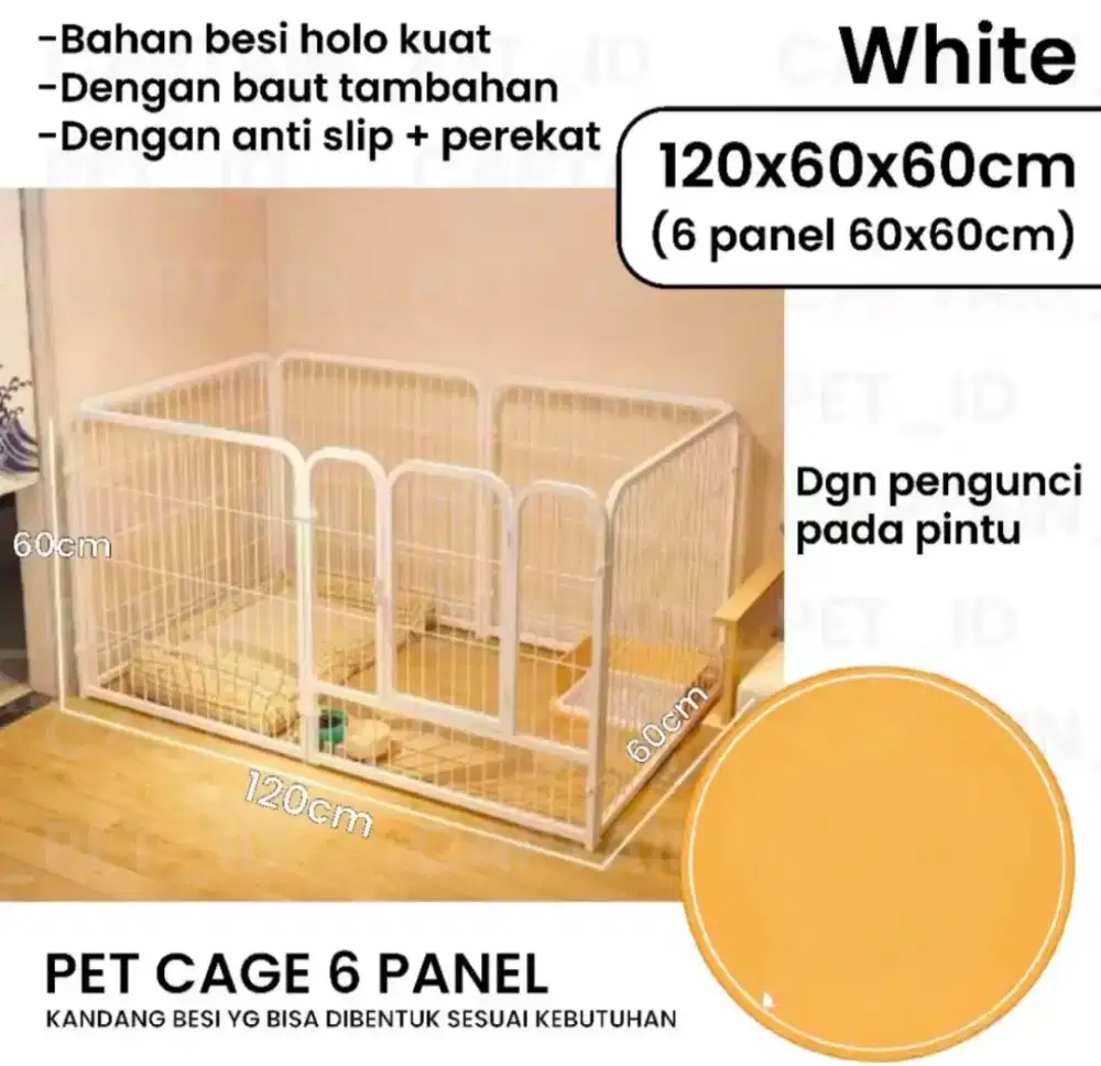 Jual Kandang Besi Anjing Kucing 6 Panel
