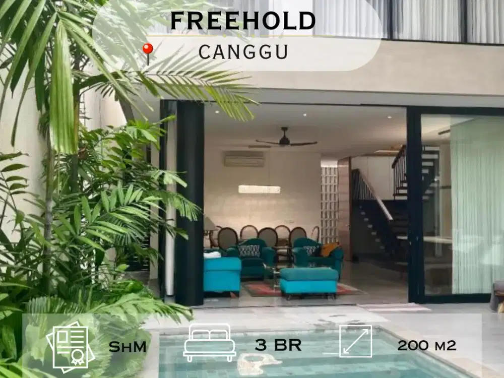 Dijual / Freehold - Luxury Villa 3 Bed, Pantai Batu Bolong, Canggu, Bali
