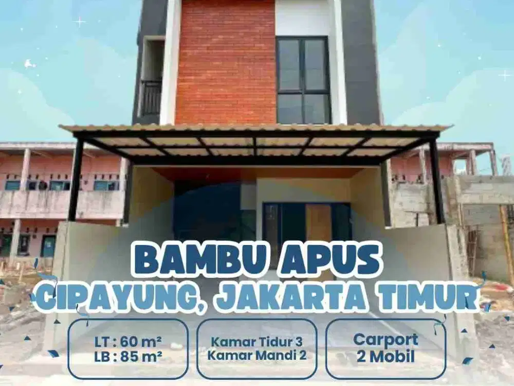 Rumah Cluster 2 Lantai Jakarta Timur, SHM, Dekat Tol Bambu Apus