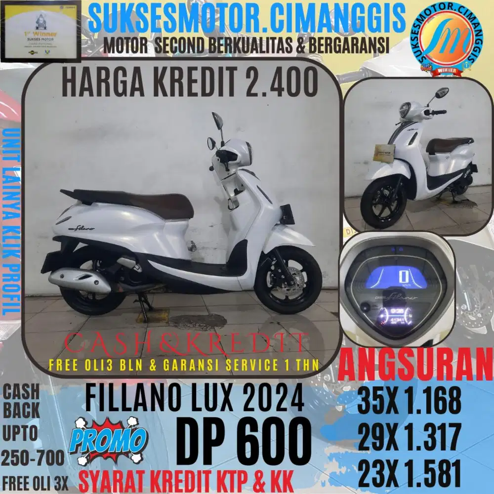 DP 600 TERMURAH FILLANO LUX CASHBACK UPTO700RBU FREEOLI3X BERGARANSI