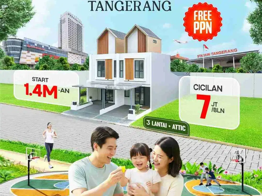 Rumah 3 lantai hanya 1,4M