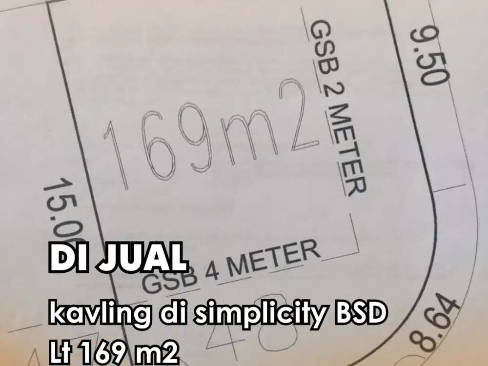 Dijual !!!  kavling HUK di simplicity BSD