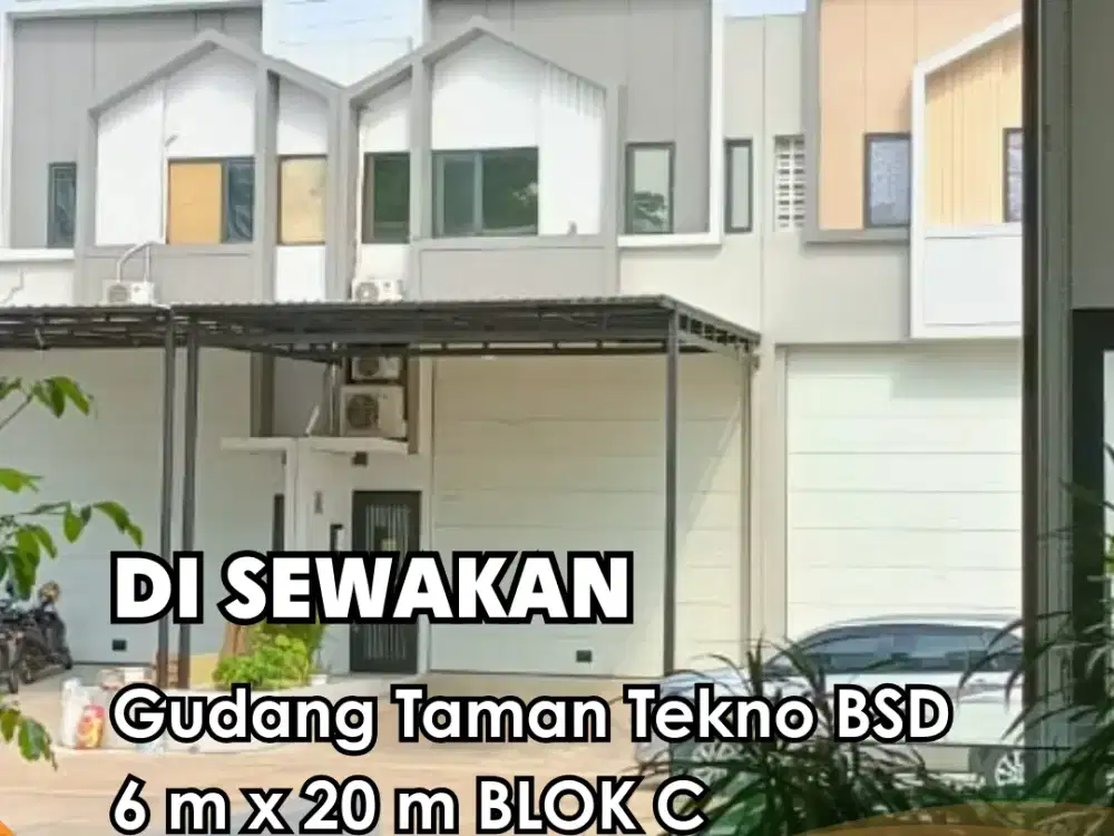 Ready utk disewakan !!! gudang taman tekno bsd city BLOK C