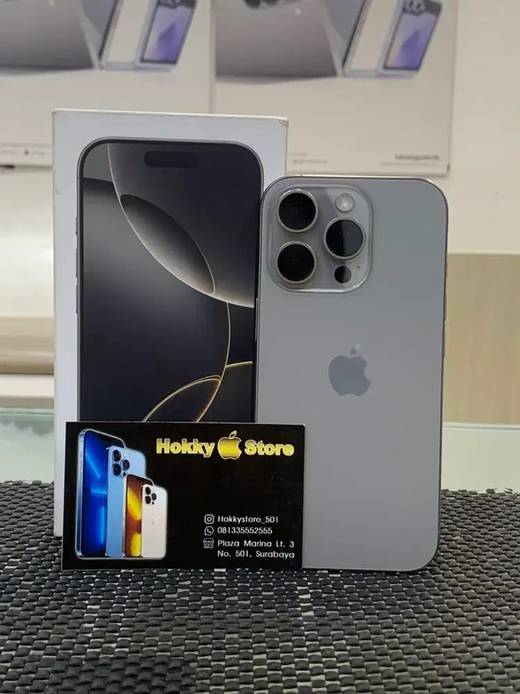 Iphone 16pro/128gb Natural titanium garansi ibox mei 2026 bh 90%