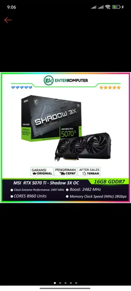 VGA msi 5070 ti 16gb