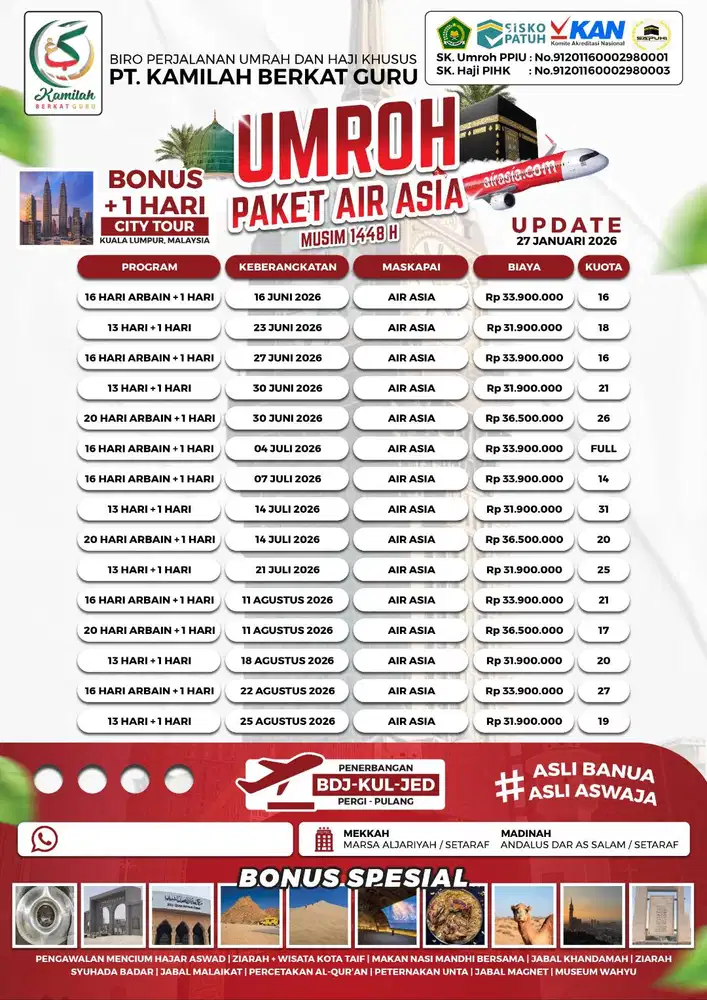 Umrah 14 Hari Awal Musim