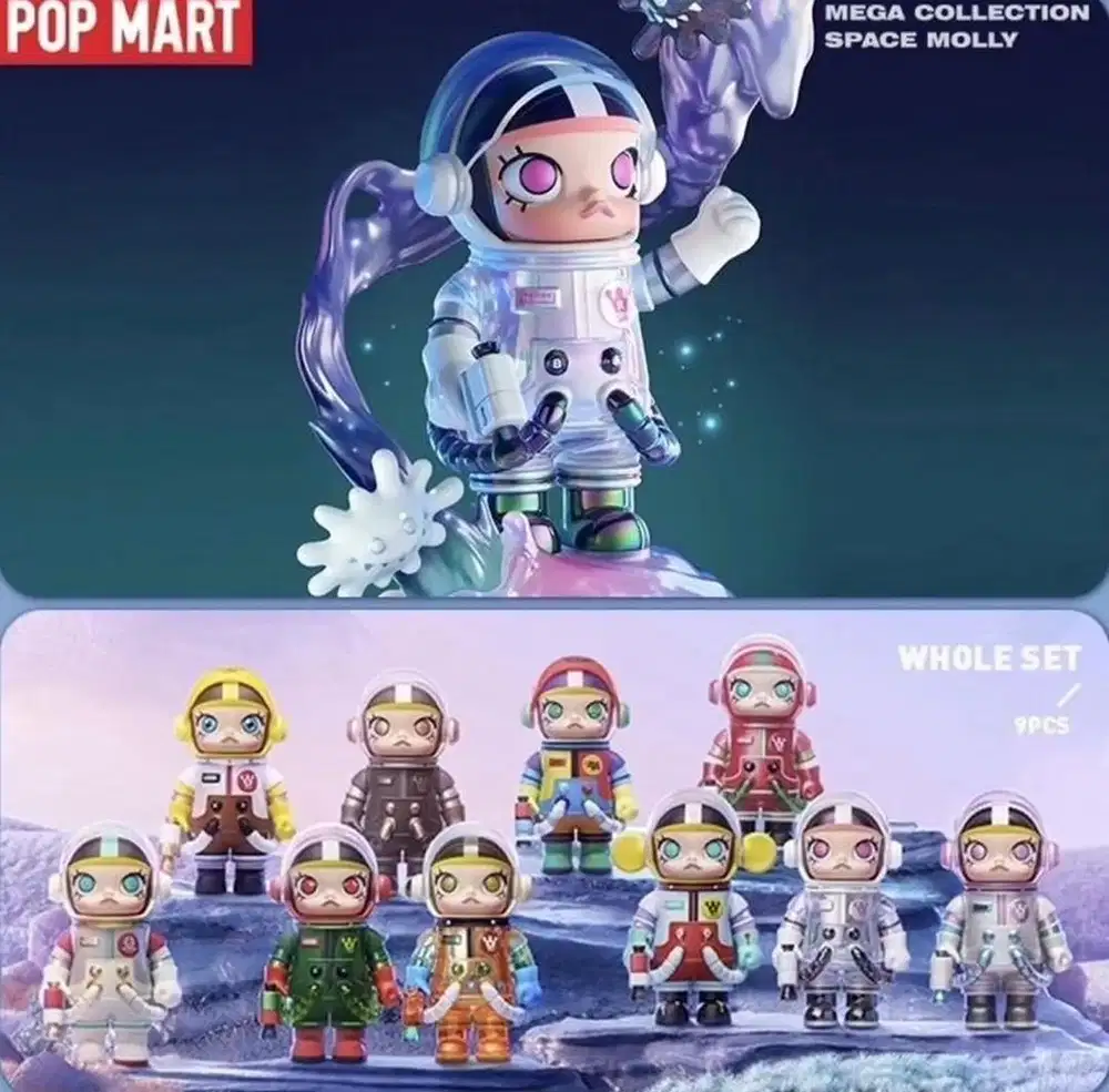 POP MART Mega Collection 100% Space Molly Series 01 Blind Box Original