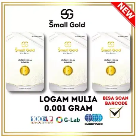 Emas 0.001 gram SMALL GOLD Logam mulia asli minigold mini gold