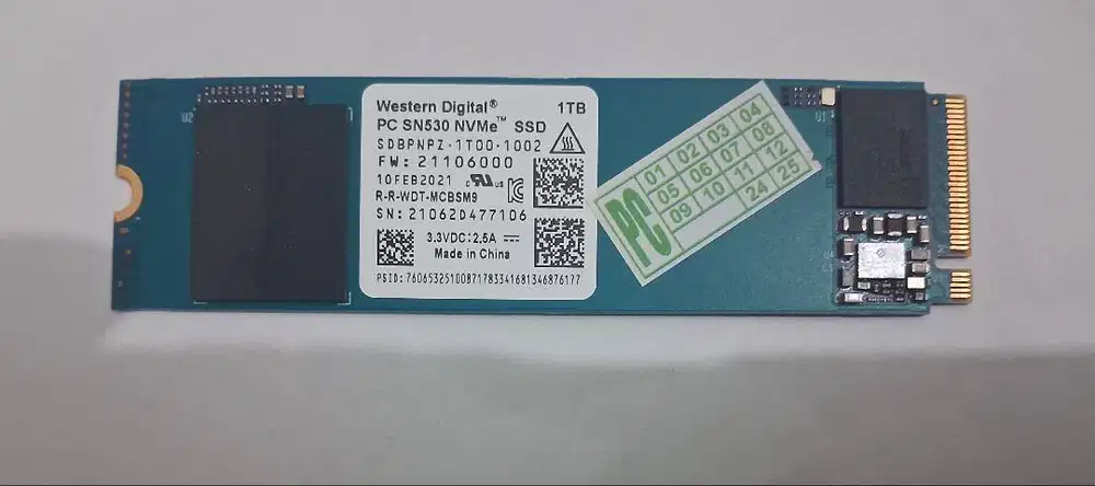 SSD NVME 1TB Kondisi Bagus Copotan Laptop Garansi