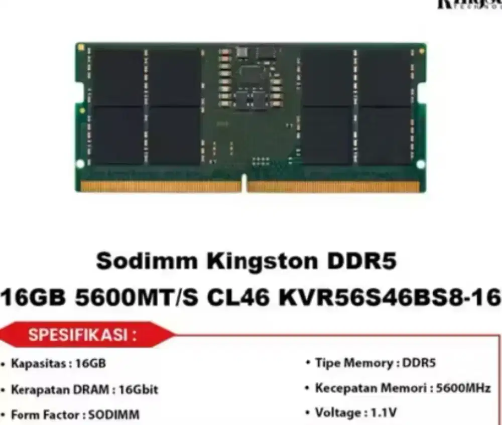 RAM 16 GB DDR5 sodimm
