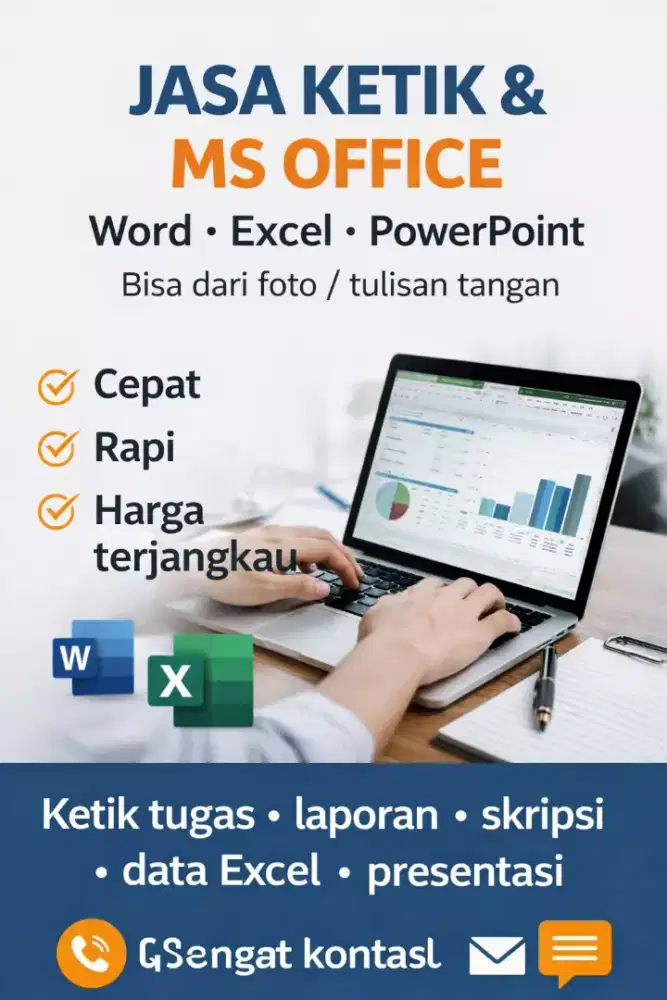 Jasa Ketik Word Excel PowerPoint | Dari Foto/Tulisan Tangan