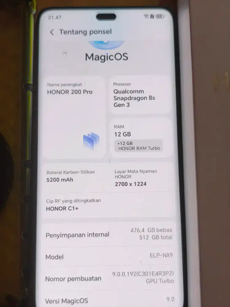 Honor 200 Pro hp dus cas hilang
