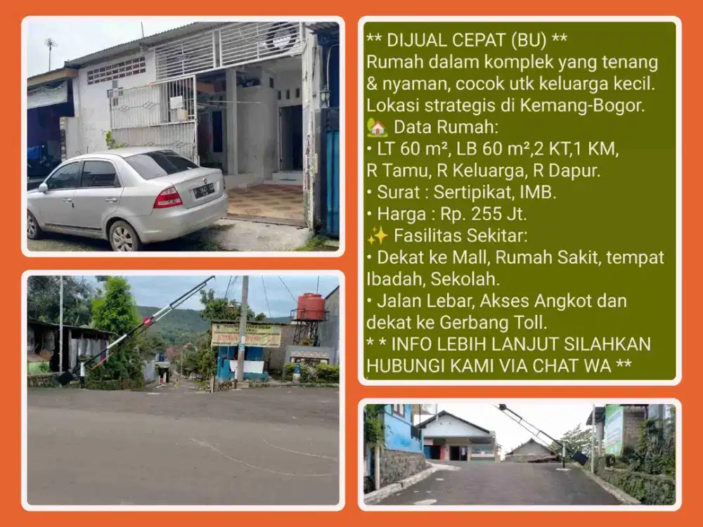 Rumah Murah Dalam Komplek – Lokasi Kemang Bogor