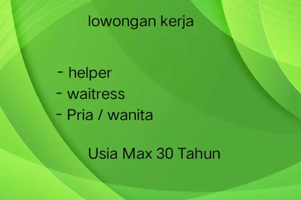 Lowongan kerja rumah makan