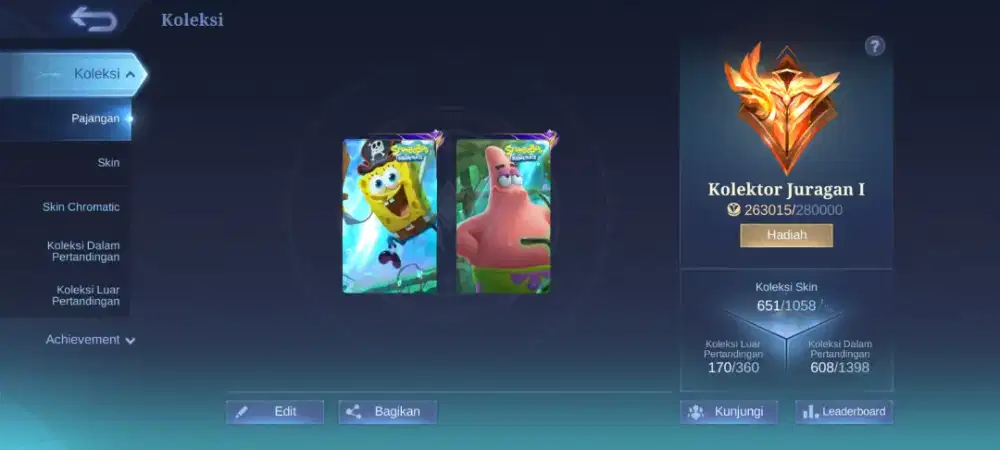 Jual akun mobile legends