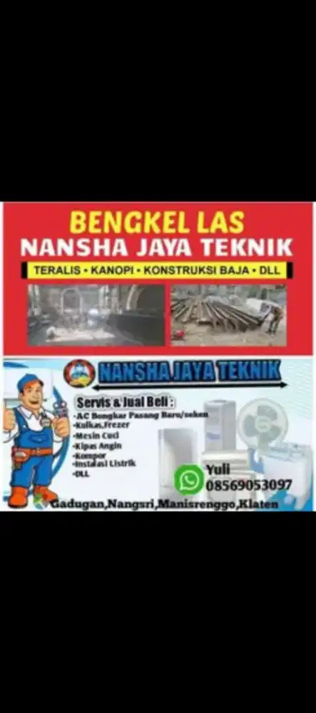 Service AC, mesin cuci, kulkas, friser, pengadaan unit AC baru /bekas