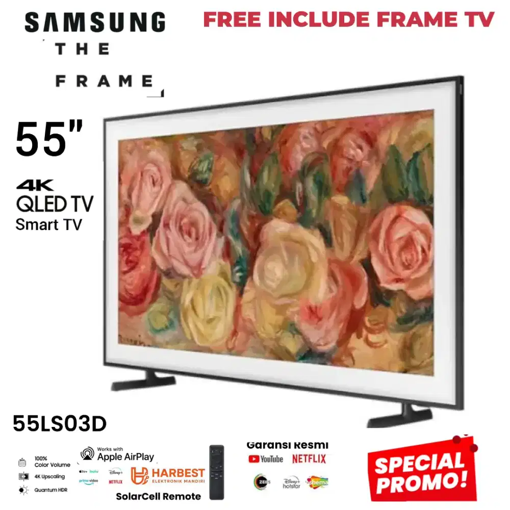 SAMSUNG The Frame 55 QLED 4K Smart TV 55LS03D Airplay Dolby Vision