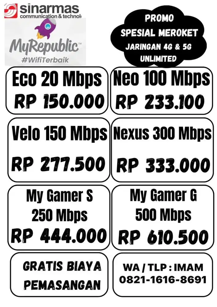 Pasang wifi gratis my republic