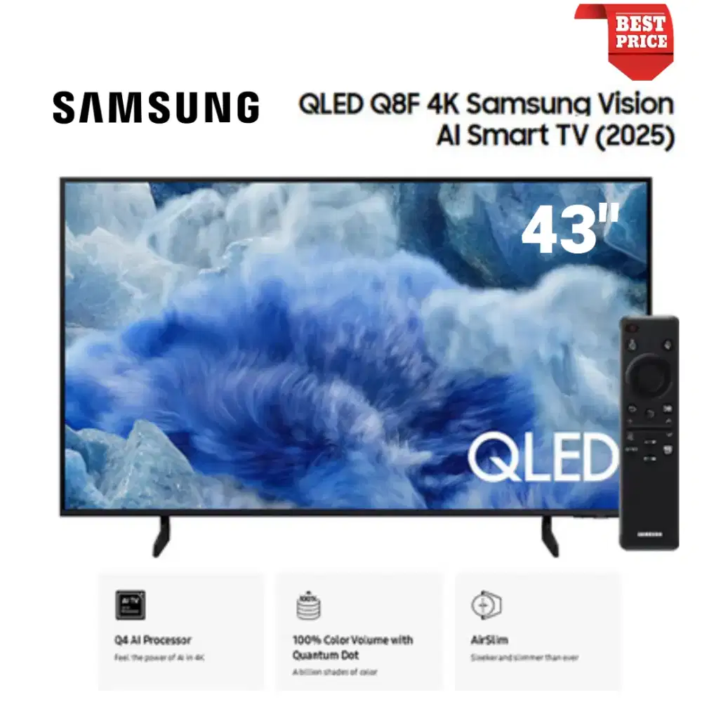 SAMSUNG 43Q8F QLED 4K UHD VisionAI Smart TV AI Processor AirSlimDesign
