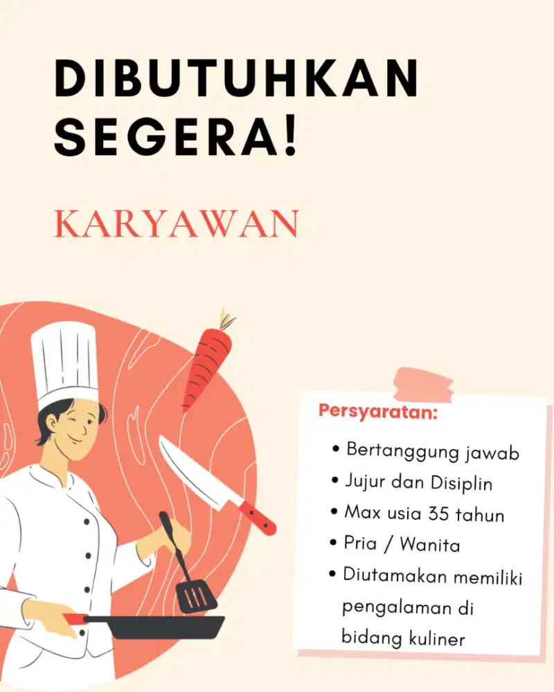 Urgent! Dibutuhkan segera!